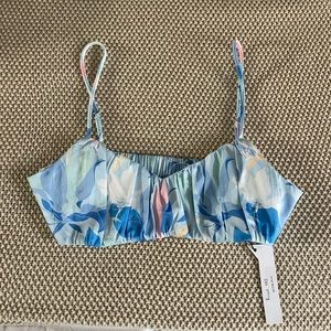 Silky Pattern Crop Bralette Top